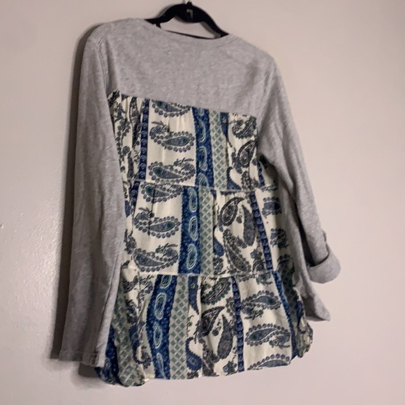 Style & Co gray rear Floral Paisley panel pullover top woman’s medium - Picture 1 of 5